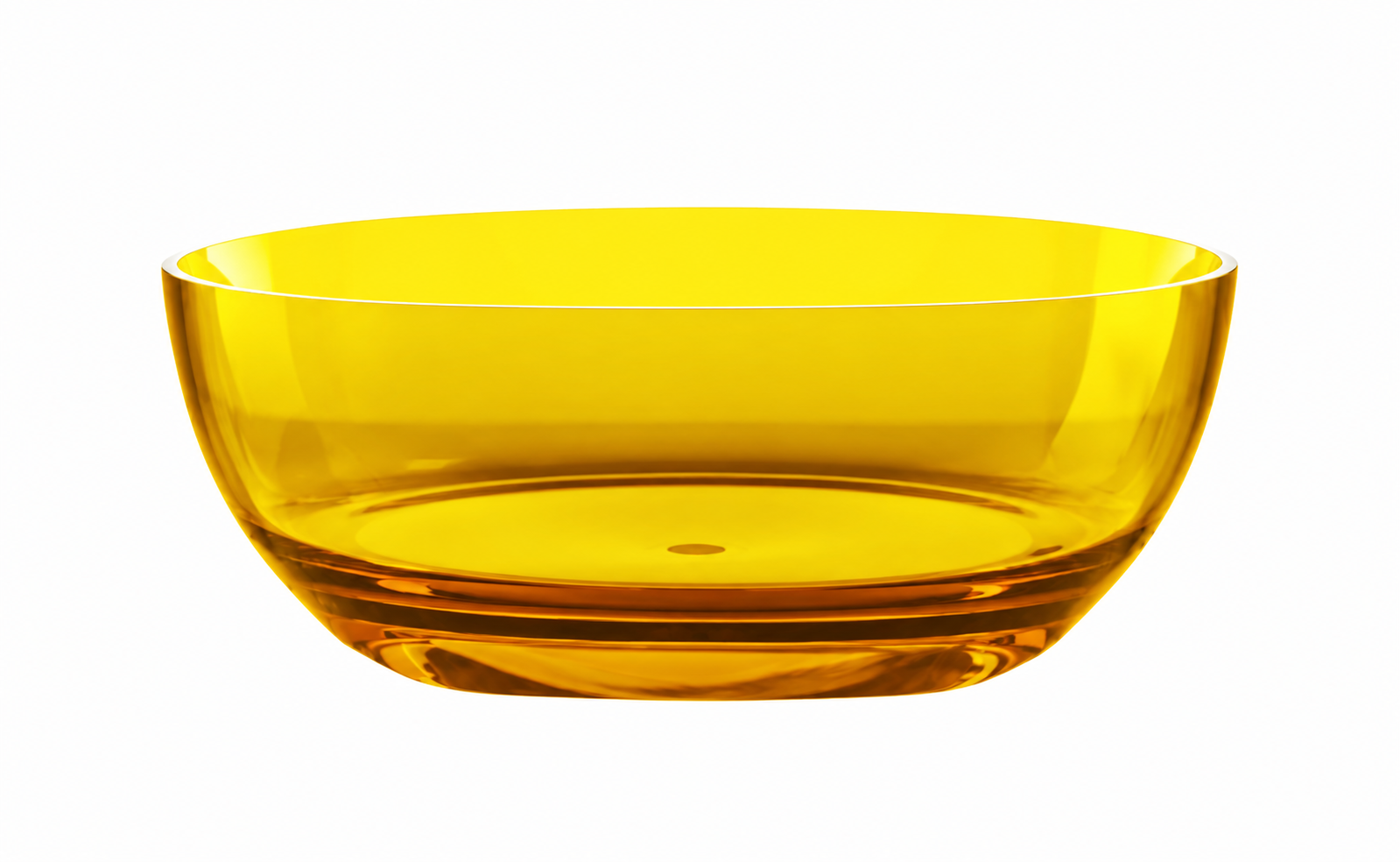 Yellow resin freestanding bathtub with modern transparent design