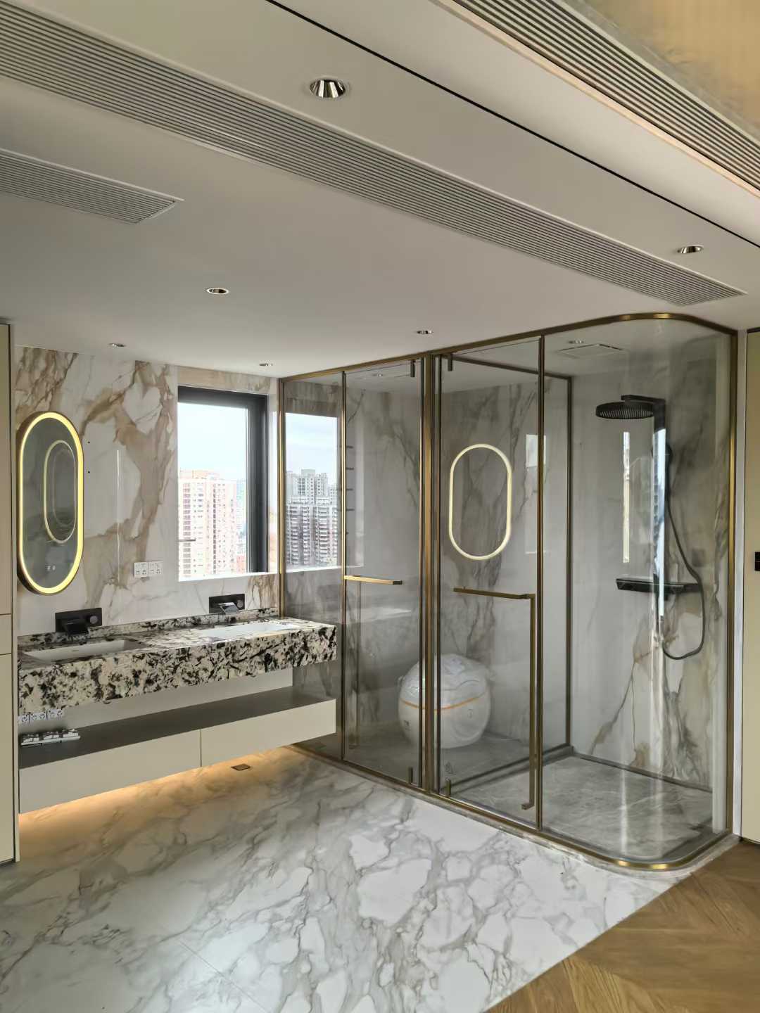 Modern Bathroom Project: Vanity & Shower Enclosure Installation