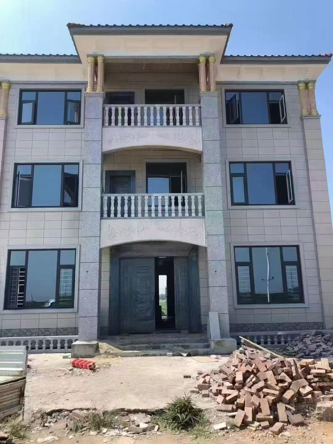 Aluminum windows and doors installed in a residential building project