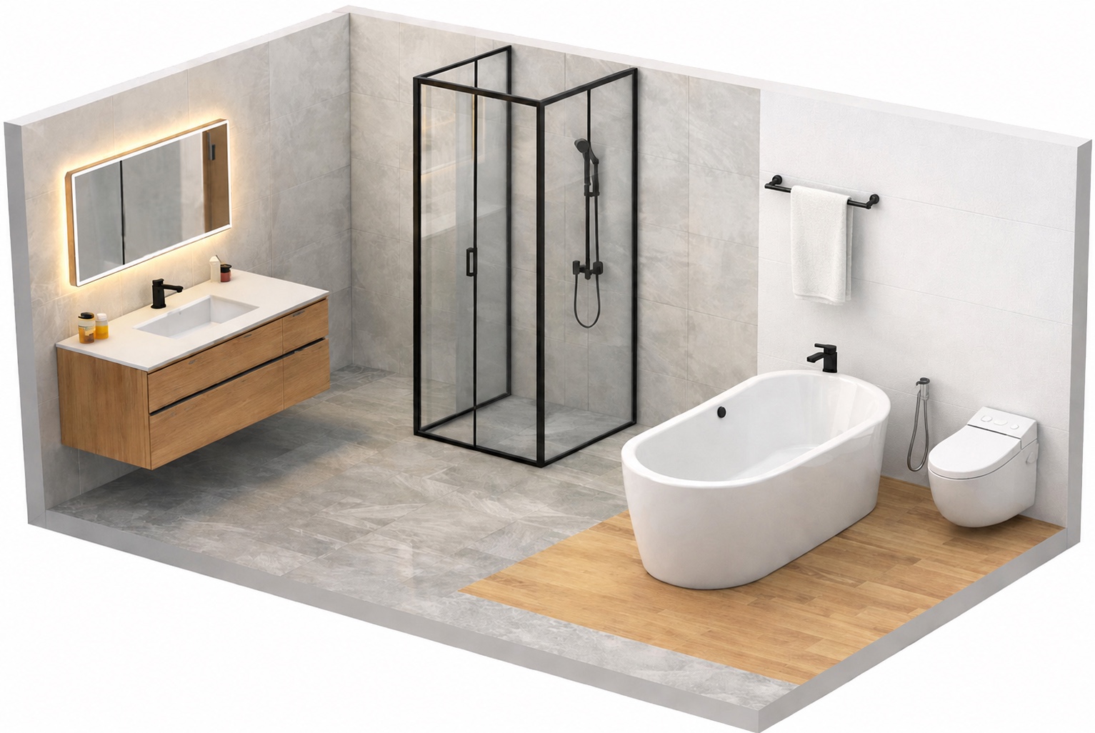 Complete bathroom package layout