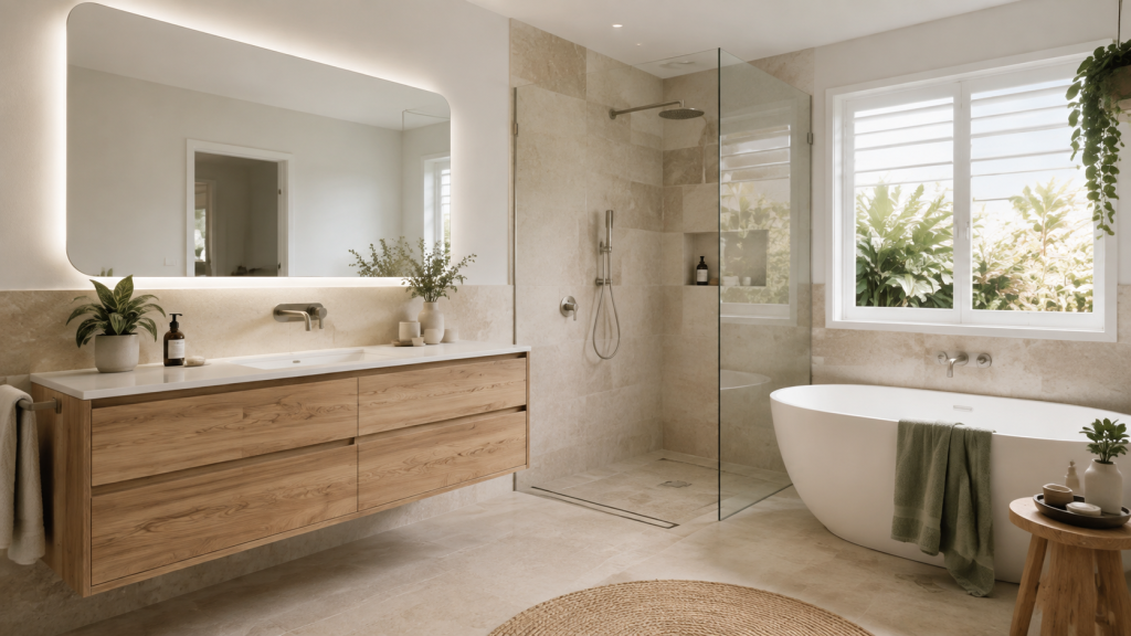 Modern bathroom planning concept for an Australian home